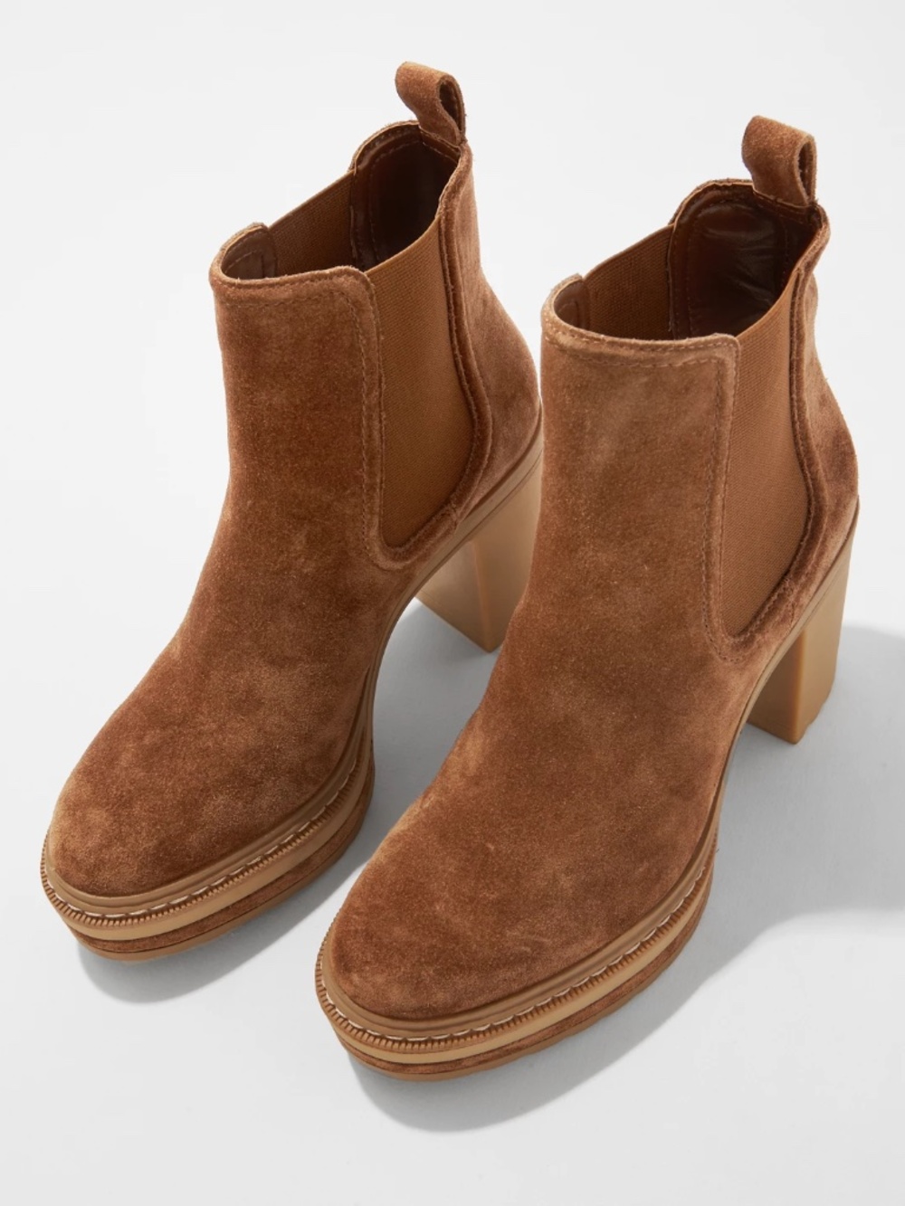 Steve Madden Lexa Cognac Suede Platform Booties Size 10